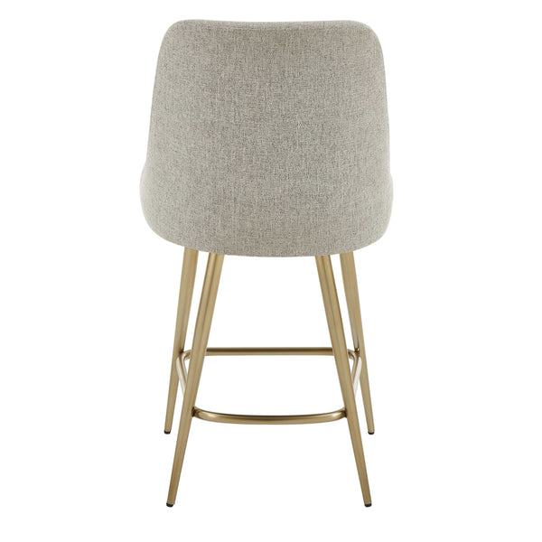 Uttermost Uttermost Bramwell Heathered Taupe Upholstered Counter Stool With Swivel-Return & Brushed Gold Base 53026