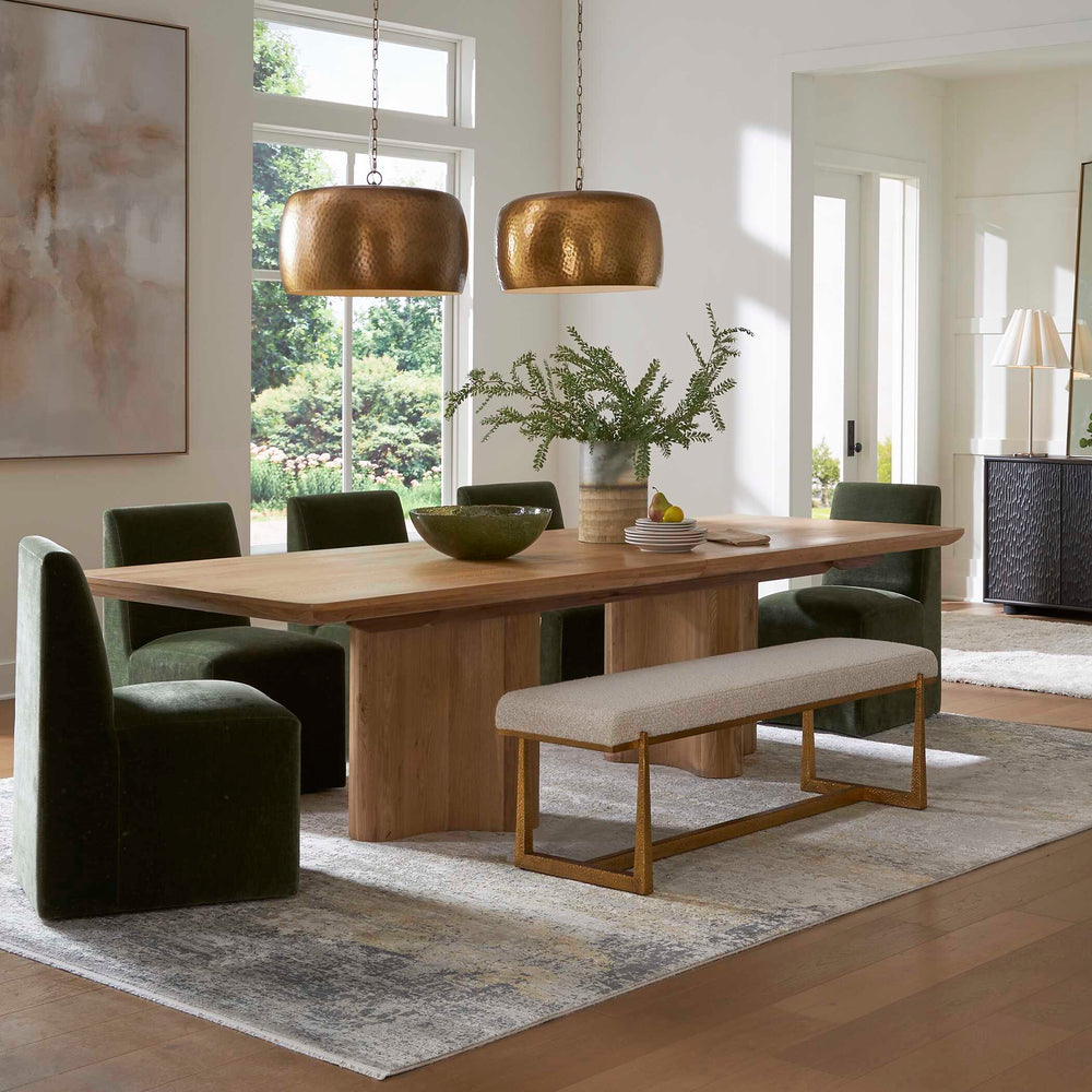 Uttermost Uttermost Moro Armless Moss Velvet Dining Chair With Casters — Plush Distressed Slipper-Style Seating 53027