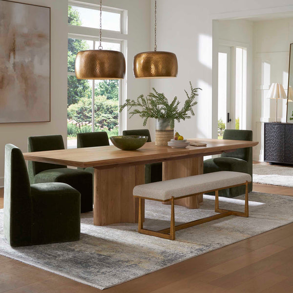 Uttermost Uttermost Moro Armless Moss Velvet Dining Chair With Casters — Plush Distressed Slipper-Style Seating 53027