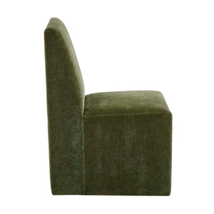Uttermost Uttermost Moro Armless Moss Velvet Dining Chair With Casters — Plush Distressed Slipper-Style Seating 53027