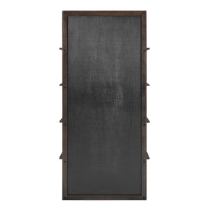 Uttermost Kai Dark Walnut Etagere With Gold Accents - 5 Open Shelves & Mirrored Back For Elegance Brass,Woodtone Oak Wood,Mdf,Mirror,Iron 50229