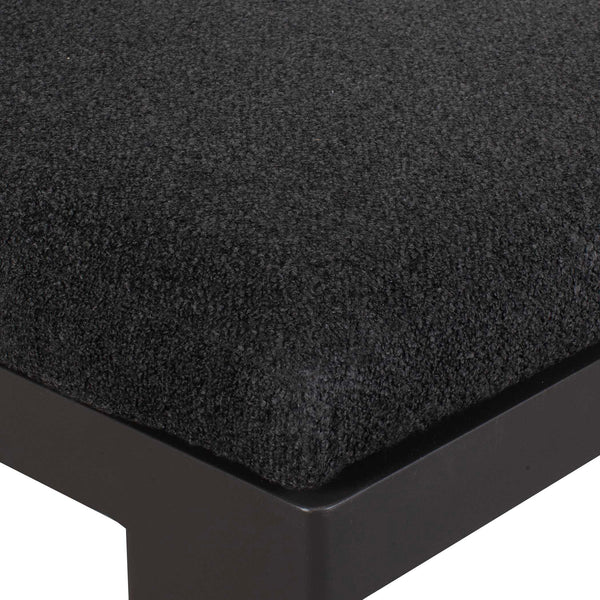 Uttermost Bolster Back Outdoor Dining Chair - Contemporary Style With Durable Oyster White Fabric Black,Gray Metal Aluminium With Cushion Ateja Champagne 090 53044