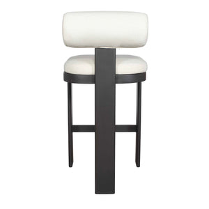 Uttermost Bolster Back Outdoor Counter Stool – Stylish, Durable Seating For Your Modern Patio Space Black,White Metal Aluminium With Cushion Crescent Cloud Dancer 53046