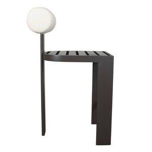 Uttermost Bolster Back Outdoor Counter Stool – Stylish, Durable Seating For Your Modern Patio Space Black,White Metal Aluminium With Cushion Crescent Cloud Dancer 53046