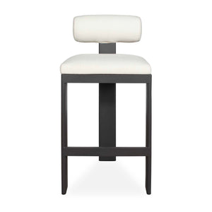 Uttermost Bolster Back Outdoor Counter Stool – Stylish, Durable Seating For Your Modern Patio Space Black,White Metal Aluminium With Cushion Crescent Cloud Dancer 53046