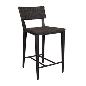 Uttermost Calbas Outdoor Counter Stool – Stylish Comfort With Elegant Wicker For Your Patio Bliss Black Metal Aluminium With Wicker 50297