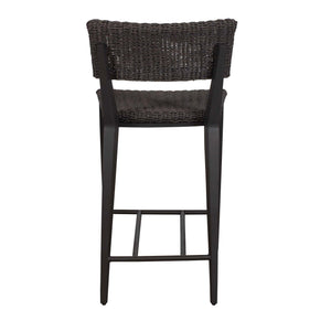 Uttermost Calbas Outdoor Counter Stool – Stylish Comfort With Elegant Wicker For Your Patio Bliss Black Metal Aluminium With Wicker 50297