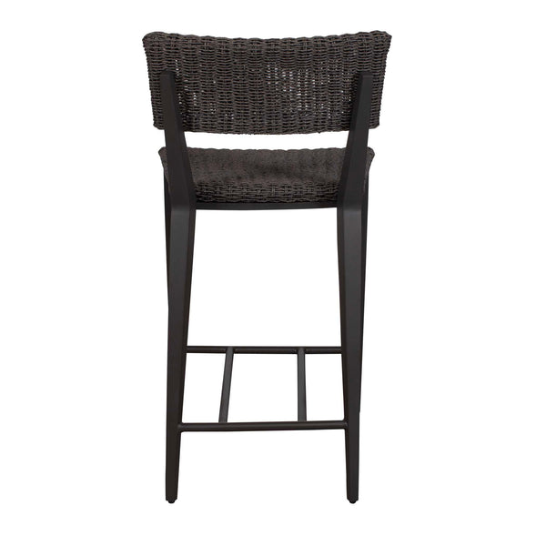 Uttermost Calbas Outdoor Counter Stool – Stylish Comfort With Elegant Wicker For Your Patio Bliss Black Metal Aluminium With Wicker 50297