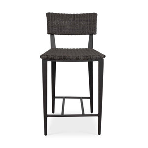 Uttermost Calbas Outdoor Counter Stool – Stylish Comfort With Elegant Wicker For Your Patio Bliss Black Metal Aluminium With Wicker 50297