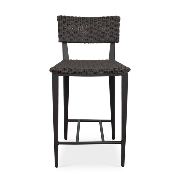 Uttermost Calbas Outdoor Counter Stool – Stylish Comfort With Elegant Wicker For Your Patio Bliss Black Metal Aluminium With Wicker 50297