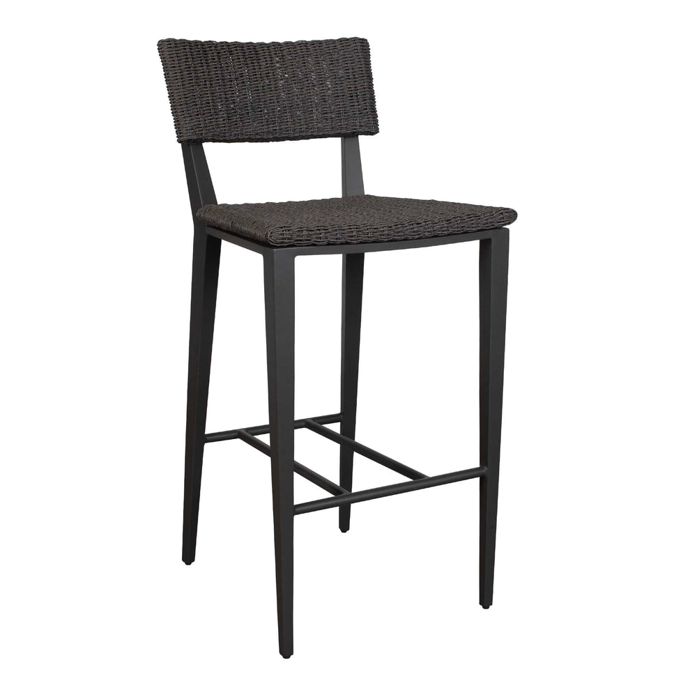 Uttermost Calbas Outdoor Counter Stool – Stylish Comfort With Elegant Wicker For Your Patio Bliss Black Metal Aluminium With Wicker 50298