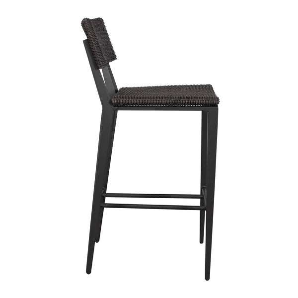 Uttermost Calbas Outdoor Counter Stool – Stylish Comfort With Elegant Wicker For Your Patio Bliss Black Metal Aluminium With Wicker 50298