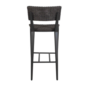 Uttermost Calbas Outdoor Counter Stool – Stylish Comfort With Elegant Wicker For Your Patio Bliss Black Metal Aluminium With Wicker 50298