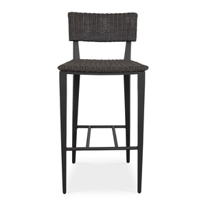 Uttermost Calbas Outdoor Counter Stool – Stylish Comfort With Elegant Wicker For Your Patio Bliss Black Metal Aluminium With Wicker 50298