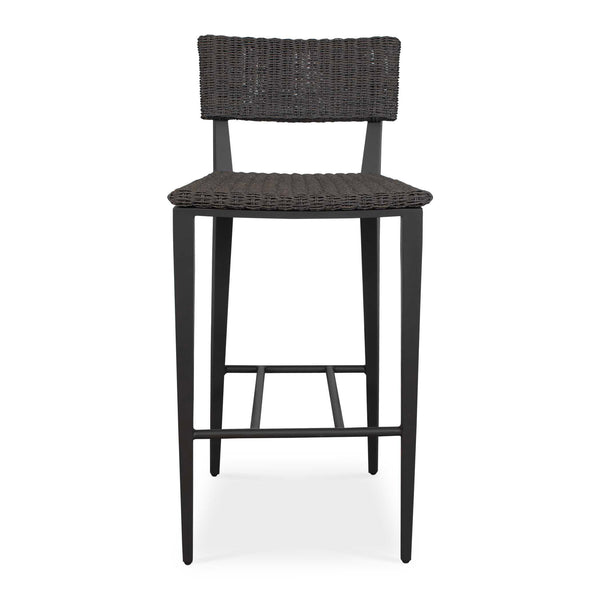 Uttermost Calbas Outdoor Counter Stool – Stylish Comfort With Elegant Wicker For Your Patio Bliss Black Metal Aluminium With Wicker 50298