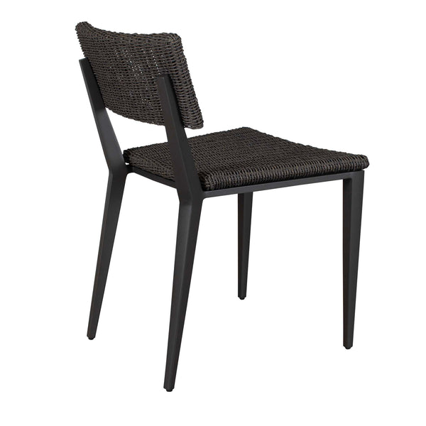 Uttermost Calbas Outdoor Dining Chair - Stylish Comfort With Durable Aluminum And All-weather Wicker Black Metal Aluminium With Wicker 50299