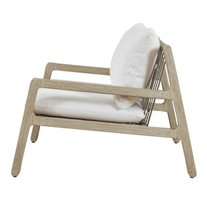 Uttermost Strapped Outdoor Lounge Chair - Elegant Mahogany Frame With Plush Sunbrella Cushions Gray Mahogani Wood With Strapped 53072