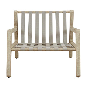 Uttermost Strapped Outdoor Lounge Chair - Elegant Mahogany Frame With Plush Sunbrella Cushions Gray Mahogani Wood With Strapped 53072