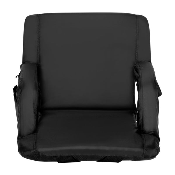 English Elm Malta Set of 2 Portable Lightweight Reclining Stadium Chairs for Ultimate Comfort and Convenience Black FV-FA090-BK-2-GG