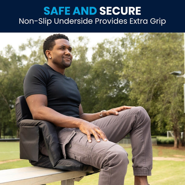 English Elm Malta Set of 2 Portable Lightweight Reclining Stadium Chairs for Ultimate Comfort and Convenience Black FV-FA090-BK-2-GG