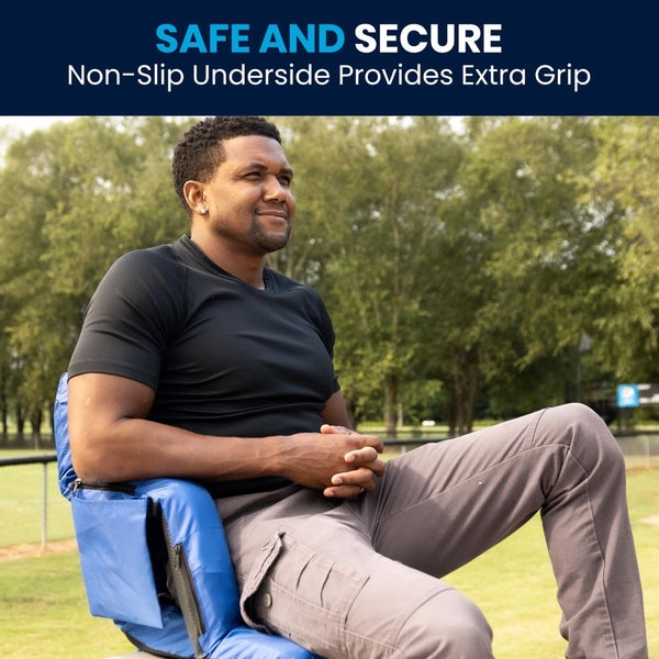 English Elm Malta Set of 2 Portable Lightweight Reclining Stadium Chairs for Ultimate Comfort and Convenience Blue FV-FA090-BL-2-GG