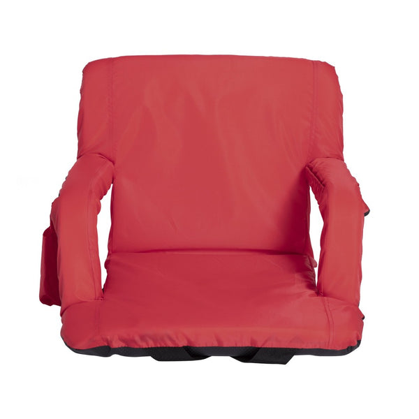 English Elm Malta Set of 2 Portable Lightweight Reclining Stadium Chairs for Ultimate Comfort and Convenience Red FV-FA090-RD-2-GG