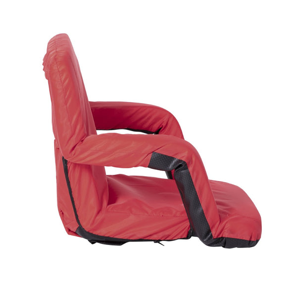 English Elm Malta Set of 2 Portable Lightweight Reclining Stadium Chairs for Ultimate Comfort and Convenience Red FV-FA090-RD-2-GG