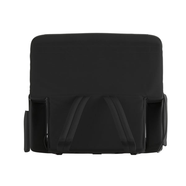 English Elm Malta Portable Heated Reclining Stadium Chair - Comfort with Adjustable Heat, Storage & Backpack Straps Black FV-FA090HH-BK-GG