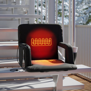 English Elm Malta Portable Heated Reclining Stadium Chair - Comfort with Adjustable Heat, Storage & Backpack Straps Black FV-FA090HH-BK-GG