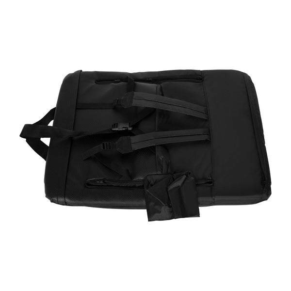 English Elm Malta Extra Wide Lightweight Reclining Stadium Chair with Backrest, Armrests & Dual Storage Options Black FV-FA090L-BK-GG