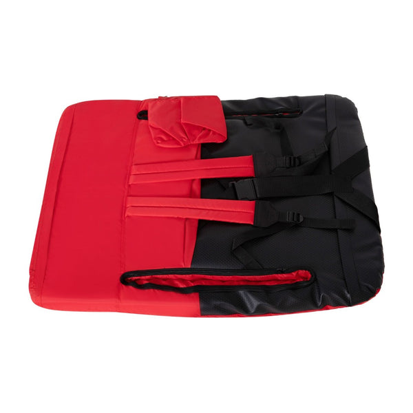 English Elm Malta Extra Wide Lightweight Reclining Stadium Chair with Backrest, Armrests & Dual Storage Options Red FV-FA090L-RD-GG