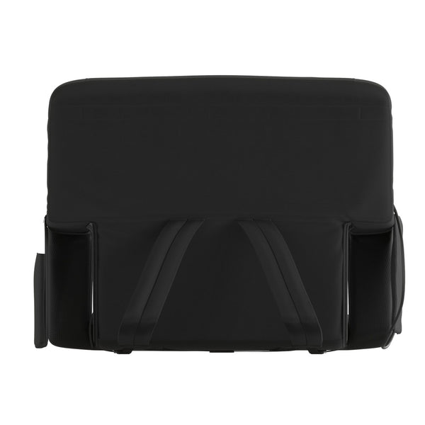 English Elm Malta Extra Wide Heated Reclining Stadium Chair with Armrests, Dual Pockets & Backpack Straps FV-FA090LH-BK-GG