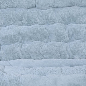 English Elm Eleanor 56" Portable Double Saucer Chair Set with 2 Ottomans - Cozy Faux Fur & Sturdy Steel Frame Aqua Fabric/Soft Gold Frame FV-FDS-001-2FR-DTAQ-SGD-GG