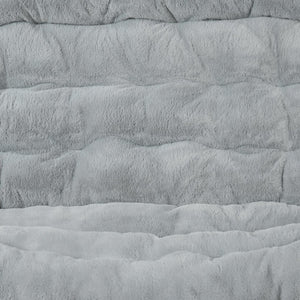 English Elm Eleanor 56" Portable Double Saucer Chair Set with 2 Ottomans - Cozy Faux Fur & Sturdy Steel Frame Gray Fabric/Soft Gold Frame FV-FDS-001-2FR-GY-SGD-GG