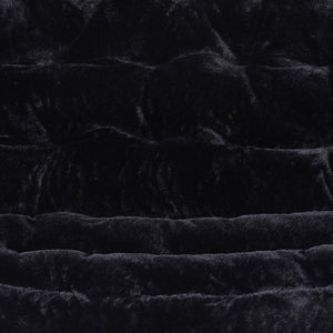 English Elm Eleanor 56" Oversized Portable Folding Double Saucer Chair in Plush Faux Fur for Ultimate Comfort Black Fabric/Black Frame FV-FDS-001-BK-BK-GG