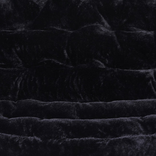 English Elm Eleanor 56" Oversized Portable Folding Double Saucer Chair in Plush Faux Fur for Ultimate Comfort Black Fabric/Black Frame FV-FDS-001-BK-BK-GG