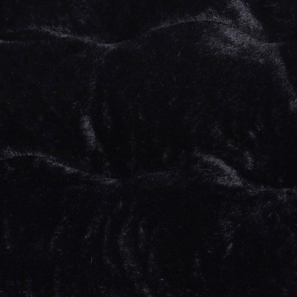 English Elm Eleanor 56" Oversized Portable Folding Double Saucer Chair in Plush Faux Fur for Ultimate Comfort Black Fabric/Black Frame FV-FDS-001-BK-BK-GG