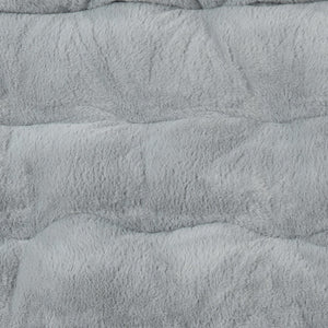 English Elm Eleanor 56" Oversized Portable Folding Double Saucer Chair in Plush Faux Fur for Ultimate Comfort Gray Fabric/Soft Gold Frame FV-FDS-001-GY-SGD-GG