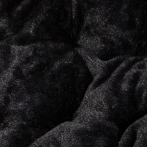 English Elm Gwen Oversize Portable Faux Fur Moon Chair Set with Folding Ottoman for Ultimate Comfort & Style Black Fabric/Black Frame FV-FMC-025-FR-BK-BK-GG