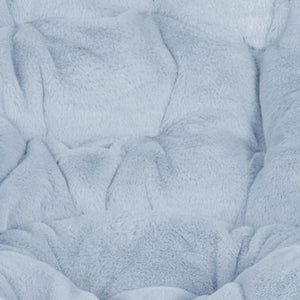 English Elm Gwen Oversize Portable Faux Fur Moon Chair Set with Folding Ottoman for Ultimate Comfort & Style Aqua Fabric/Soft Gold Frame FV-FMC-025-FR-DTAQ-SGD-GG