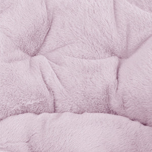 English Elm Gwen Oversize Portable Faux Fur Moon Chair Set with Folding Ottoman for Ultimate Comfort & Style Dusty Purple Fabric/Soft Gold Frame FV-FMC-025-FR-DTPRP-SGD-GG