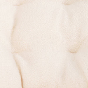 English Elm Gwen Oversize Portable Faux Fur Moon Chair Set with Folding Ottoman for Ultimate Comfort & Style Ivory Faux Shearling Fabric/Soft Gold Frame FV-FMC-025-FR-IV-SGD-GG