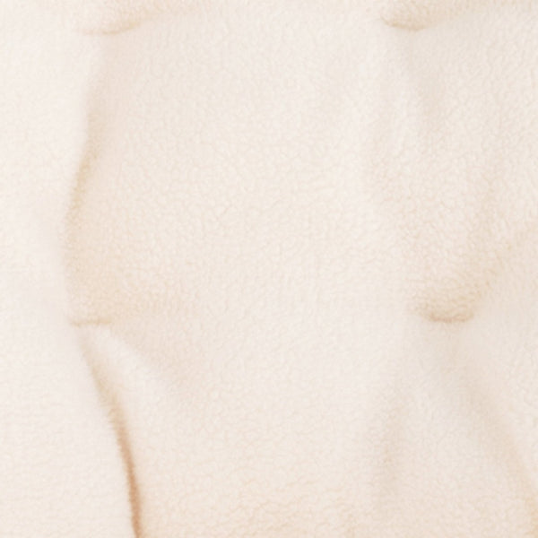 English Elm Gwen Oversize Portable Faux Fur Moon Chair Set with Folding Ottoman for Ultimate Comfort & Style Ivory Faux Shearling Fabric/Soft Gold Frame FV-FMC-025-FR-IV-SGD-GG