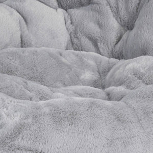 English Elm Gwen 38" Oversize Portable Faux Fur Saucer Chair for Cozy Lounging, Gaming, and Relaxing Anywhere Gray Faux Fur/Soft Gold Frame FV-FMC-025-GY-SGD-GG