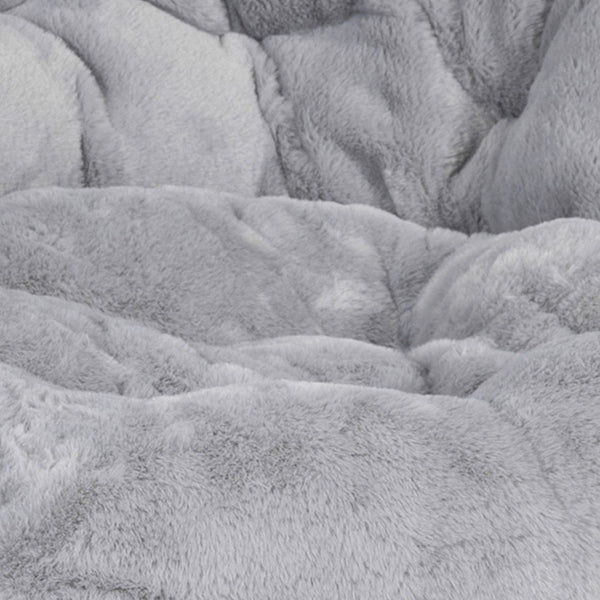 English Elm Gwen 38" Oversize Portable Faux Fur Saucer Chair for Cozy Lounging, Gaming, and Relaxing Anywhere Gray Faux Fur/Soft Gold Frame FV-FMC-025-GY-SGD-GG