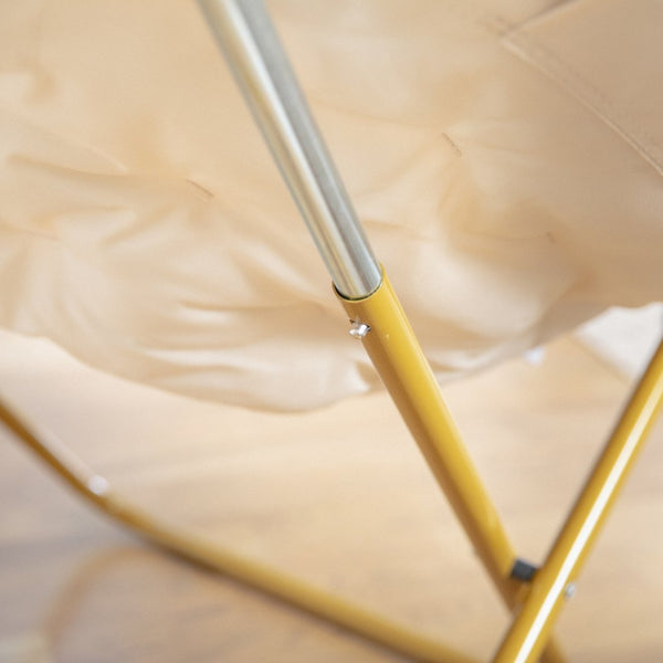 English Elm Gwen 38" Oversize Portable Faux Fur Saucer Chair for Cozy Lounging, Gaming, and Relaxing Anywhere Ivory Sherpa/Soft Gold Frame FV-FMC-025-IV-SGD-GG