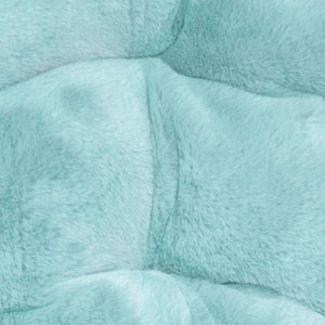 English Elm Gwen 23" Kids Cozy Mini Folding Saucer Chair - Plush Upholstery for Safe, Stylish Relaxation Space Dusty Aqua Faux Fur/Soft Gold Frame FV-FMC-030-DTAQ-SGD-GG