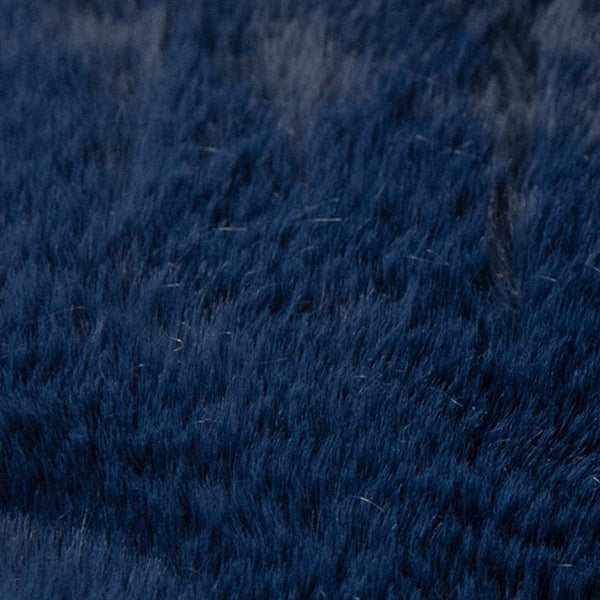 English Elm Gwen 23" Kids Cozy Mini Folding Saucer Chair - Plush Upholstery for Safe, Stylish Relaxation Space Navy Faux Fur/Soft Gold Frame FV-FMC-030-NV-SGD-GG