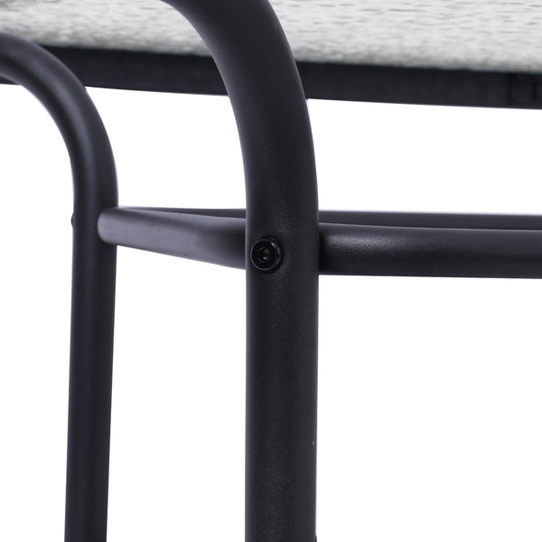 English Elm Tory Commercial Grade Rectangular Patio Table with Tempered Glass Top for Outdoor Dining & Gatherings Clear Top/Black Frame 27.5"W x 47.25"L FV-FRB7-120-7W-BLK-GG