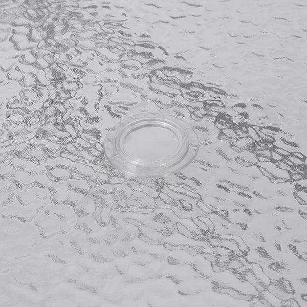 English Elm Tory Commercial Grade Rectangular Patio Table with Tempered Glass Top for Outdoor Dining & Gatherings Clear Top/Silver Frame 27.5"W x 47.25"L FV-FRB7-120-7W-SV-GG